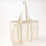 Maxbell Mesh Shower Tote Bag Basket Bath Organizer for Swimming Bathroom Beach White