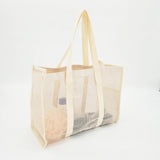 Maxbell Mesh Shower Tote Bag Basket Bath Organizer for Swimming Bathroom Beach White