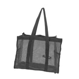 Maxbell Mesh Shower Tote Bag Basket Bath Organizer for Swimming Bathroom Beach Black