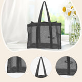 Maxbell Mesh Shower Tote Bag Basket Bath Organizer for Swimming Bathroom Beach Black