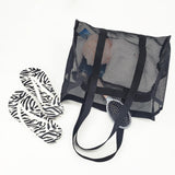 Maxbell Mesh Shower Tote Bag Basket Bath Organizer for Swimming Bathroom Beach Black