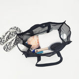 Maxbell Mesh Shower Tote Bag Basket Bath Organizer for Swimming Bathroom Beach Black