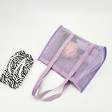 Maxbell Mesh Shower Tote Bag Basket Bath Organizer for Swimming Bathroom Beach Purple