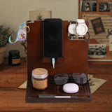 Maxbell Wood Phone Docking Station Desk or NightStand Organizer for Desktop Tea Room