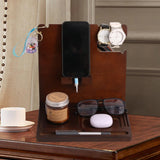 Maxbell Wood Phone Docking Station Desk or NightStand Organizer for Desktop Tea Room