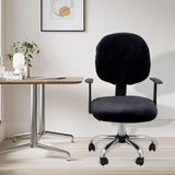 Maxbell Office Chair Seat Cover 2 Piece Protective Oilproof Computer Chair Slipcover black