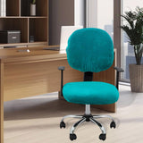 Maxbell Office Chair Seat Cover 2 Piece Protective Oilproof Computer Chair Slipcover lake blue