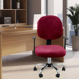 Maxbell Office Chair Seat Cover 2 Piece Protective Oilproof Computer Chair Slipcover dark red