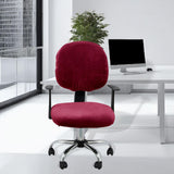 Maxbell Office Chair Seat Cover 2 Piece Protective Oilproof Computer Chair Slipcover dark red