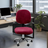 Maxbell Office Chair Seat Cover 2 Piece Protective Oilproof Computer Chair Slipcover dark red