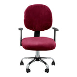Maxbell Office Chair Seat Cover 2 Piece Protective Oilproof Computer Chair Slipcover dark red
