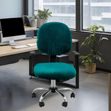 Maxbell Office Chair Seat Cover 2 Piece Protective Oilproof Computer Chair Slipcover dark green