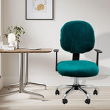 Maxbell Office Chair Seat Cover 2 Piece Protective Oilproof Computer Chair Slipcover dark green