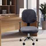 Maxbell Office Chair Seat Cover 2 Piece Protective Oilproof Computer Chair Slipcover dark gray