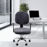 Maxbell Office Chair Seat Cover 2 Piece Protective Oilproof Computer Chair Slipcover dark gray