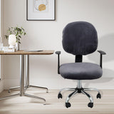 Maxbell Office Chair Seat Cover 2 Piece Protective Oilproof Computer Chair Slipcover dark gray