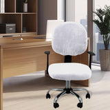 Maxbell Office Chair Seat Cover 2 Piece Protective Oilproof Computer Chair Slipcover white