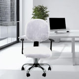 Maxbell Office Chair Seat Cover 2 Piece Protective Oilproof Computer Chair Slipcover white