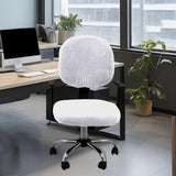 Maxbell Office Chair Seat Cover 2 Piece Protective Oilproof Computer Chair Slipcover white