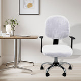 Maxbell Office Chair Seat Cover 2 Piece Protective Oilproof Computer Chair Slipcover white
