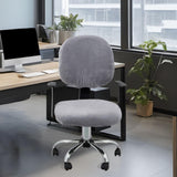 Maxbell Office Chair Seat Cover 2 Piece Protective Oilproof Computer Chair Slipcover silvery gray