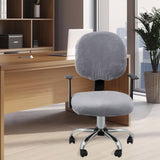 Maxbell Office Chair Seat Cover 2 Piece Protective Oilproof Computer Chair Slipcover silvery gray