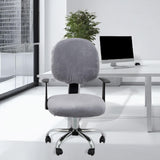 Maxbell Office Chair Seat Cover 2 Piece Protective Oilproof Computer Chair Slipcover silvery gray