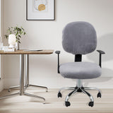 Maxbell Office Chair Seat Cover 2 Piece Protective Oilproof Computer Chair Slipcover silvery gray