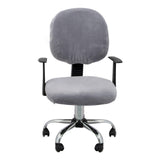 Maxbell Office Chair Seat Cover 2 Piece Protective Oilproof Computer Chair Slipcover silvery gray