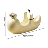 Maxbell Ceramic Coil Holder Snail Statue Cute Incense Burner for Picnic Bedroom Deck White
