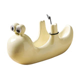Maxbell Ceramic Coil Holder Snail Statue Cute Incense Burner for Picnic Bedroom Deck White