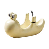 Maxbell Ceramic Coil Holder Snail Statue Cute Incense Burner for Picnic Bedroom Deck White