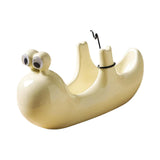 Maxbell Ceramic Coil Holder Snail Statue Cute Incense Burner for Picnic Bedroom Deck White