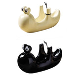 Maxbell Ceramic Coil Holder Snail Statue Cute Incense Burner for Picnic Bedroom Deck White