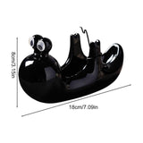 Maxbell Ceramic Coil Holder Snail Statue Cute Incense Burner for Picnic Bedroom Deck Black