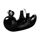 Maxbell Ceramic Coil Holder Snail Statue Cute Incense Burner for Picnic Bedroom Deck Black