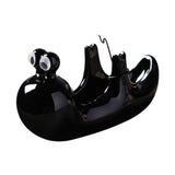 Maxbell Ceramic Coil Holder Snail Statue Cute Incense Burner for Picnic Bedroom Deck Black