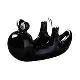 Maxbell Ceramic Coil Holder Snail Statue Cute Incense Burner for Picnic Bedroom Deck Black