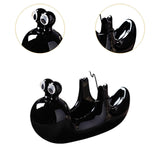 Maxbell Ceramic Coil Holder Snail Statue Cute Incense Burner for Picnic Bedroom Deck Black
