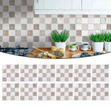 Maxbell 12Pcs Wall Tile Sticker for Kitchen and Bathroom Modern Home Decor Wallpaper Beige