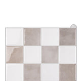 Maxbell 12Pcs Wall Tile Sticker for Kitchen and Bathroom Modern Home Decor Wallpaper Beige