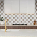 Maxbell 12Pcs Wall Tile Sticker for Kitchen and Bathroom Modern Home Decor Wallpaper Beige