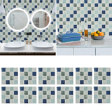 Maxbell 12Pcs Wall Tile Sticker for Kitchen and Bathroom Modern Home Decor Wallpaper Blue