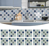 Maxbell 12Pcs Wall Tile Sticker for Kitchen and Bathroom Modern Home Decor Wallpaper Blue