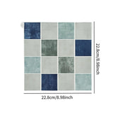 Maxbell 12Pcs Wall Tile Sticker for Kitchen and Bathroom Modern Home Decor Wallpaper Blue