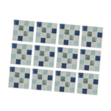 Maxbell 12Pcs Wall Tile Sticker for Kitchen and Bathroom Modern Home Decor Wallpaper Blue