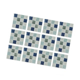 Maxbell 12Pcs Wall Tile Sticker for Kitchen and Bathroom Modern Home Decor Wallpaper Blue