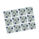 Maxbell 12Pcs Wall Tile Sticker for Kitchen and Bathroom Modern Home Decor Wallpaper Blue