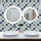 Maxbell 12Pcs Wall Tile Sticker for Kitchen and Bathroom Modern Home Decor Wallpaper Blue