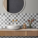 Maxbell 12Pcs Wall Tile Sticker for Kitchen and Bathroom Modern Home Decor Wallpaper Gray